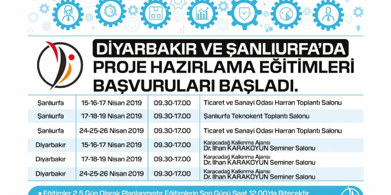 Diyarbakır ve Şanlıurfa’da Proje Hazırlama Eğitimleri Başvuruları Başladı